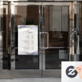 Grijs Blauw Agaten Diensten Menu Raamsticker (Kantoordeur)