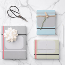 Grijs Blauw Beige Strepen Signature Kaart