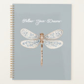 Grijs Blauw Brons Witte Libel Planner (Voorkant)