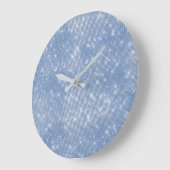 Grijs Blauw Celestial Sequin Diamond Sparkly Grote Klok (Hoek)