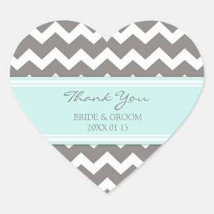 Grijs Blauw Chevron Dank u bruiloft gunst Labels