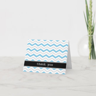 Grijs & Blauw Chevron op maat gemaakte bedankkaart