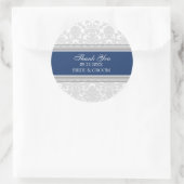 Grijs Blauw Damask Dank u bruiloft gunst Labels (Tas)