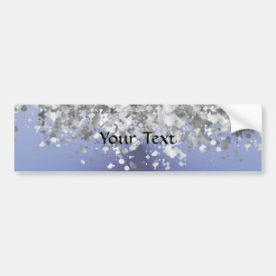 Grijs blauw en faux glitter bumpersticker