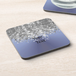 Grijs blauw en faux glitter onderzetter
