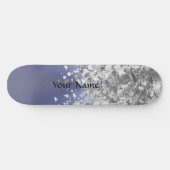 Grijs blauw en faux glitter skateboard (Horizontaal)