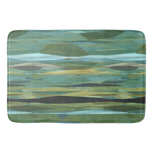 grijs blauw en groen abstract badmat (Voorkant)