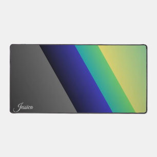 Grijs Blauw groen Abstract Desk Mat, Kantoor Desk Bureaumat