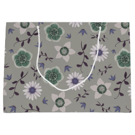 Grijs Blauw & Groen Modern Wildflower Botanisch Groot Cadeauzakje