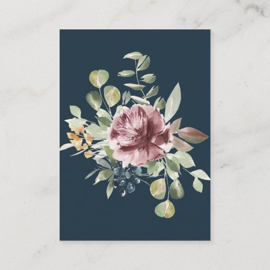 Grijs Blauw monochroom BRUILOFT Details Routebesch Informatiekaartje (Achterkant)