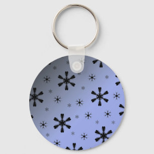 Grijs Blauw Sneeuwvlokken Sleutelhanger