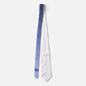 Grijs blauw verloop geometrie mesh patroon Monogra Stropdas (Achterkant)