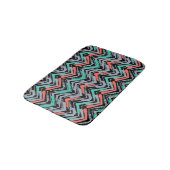 Grijs, Blauwgroen en koraal met Chevron Pattern Badmat (Gekanteld)
