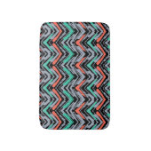 Grijs, Blauwgroen en koraal met Chevron Pattern Badmat (Voorkant Verticaal)