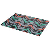 Grijs, Blauwgroen en koraal met Chevron Pattern Snijplank (Hoek)
