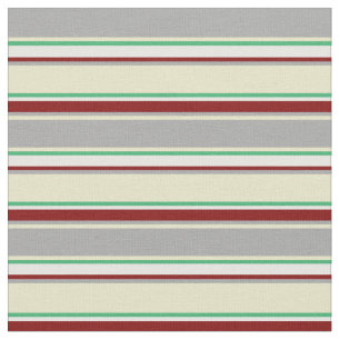 Grijs, Bleek Goldenrode, Groen, Wit en Maroon Lijn Stof