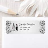 Grijs Bloeiend Skelet Paar Adresetiketten Etiket (Insitu)