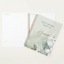 Grijs Bloemen Baby shower Geschenkplanner