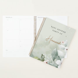  Grijs Bloemen Baby shower Geschenkplanner Planner