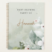  Grijs Bloemen Baby shower Geschenkplanner Planner (Voorkant)