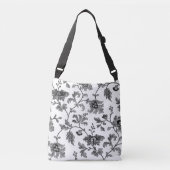 grijs bloemen crossbody tas (Voorkant)