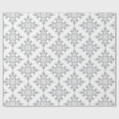 Grijs Bloemen Damast Symmetrische Koninklijke Brui Cadeaupapier (Vlak)