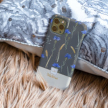 Grijs Bloemen Wildflower Monogram