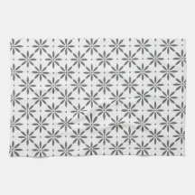 Grijs bloempatroon Handdoeken