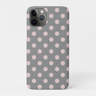 Grijs & Blush Roze Stippen Stip Modern iPhone 11 Pro Hoesje