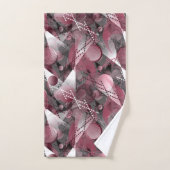 Grijs, bordeaux, wit abstract patroon. bad handdoek (Handdoek)