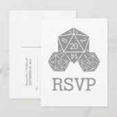 Grijs Briefkaart D20-respons op D20 (Voorkant / Achterkant)
