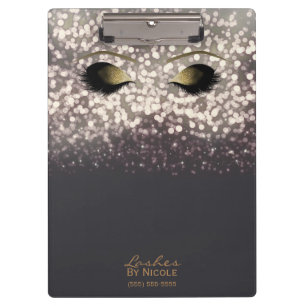 Grijs Bronzen Lichten Gouden Make-up Ogen Wimpers Klembord