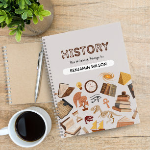 Grijs & Bruin Geschiedenis Spiral Notitieboek – Aa