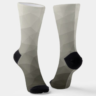 Grijs bruin licht leger verloop geometrische mesh sokken