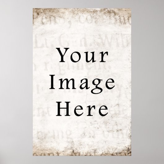  grijs bruin-Tan-script tekstperkamentpapier Poster (Voorkant)