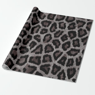 Grijs Bruin Zwart Leopard Dierenprint Cadeaupapier