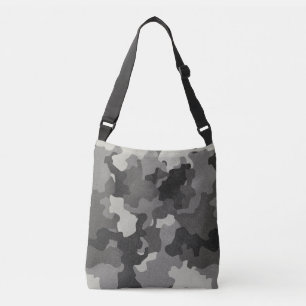 Grijs camo Realistisch versleten effect Crossbody Tas