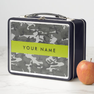 Grijs camouflagepatroon, Jouw naam, personaliseren