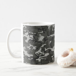 Grijs camouflagepatroon, militair patroon, leger koffiemok