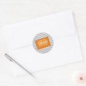 Grijs Chevron Pattern Custom Afstuderen Stickers (Envelop)