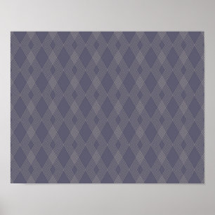 Grijs, cool, trendy, eenvoudig, modern zigzag patr poster