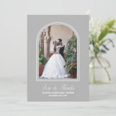 Grijs Custom Photo Wedding Bedankkaart (Staand voorkant)