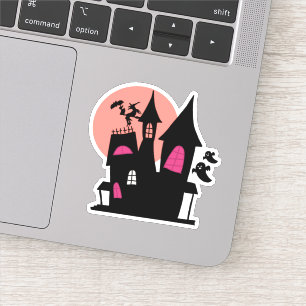 Grijs Cute Huis Sticker – Zachte Geest Vibes