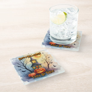 Grijs Cute Moderne Halloween Collectie Glazen Onderzetter