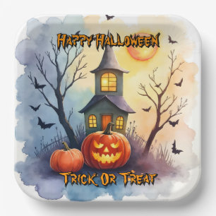 Grijs Cute Moderne Halloween Collectie Papieren Bordje