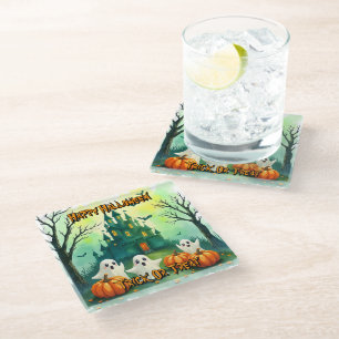 Grijs Cute Populaire Halloween Collectie Glazen Onderzetter