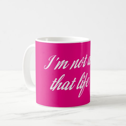 Grijs dat ik niet over dat leven ga koffiemok (Voorkant links)