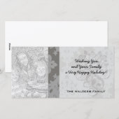 grijs diamantdemasontwerp feestdagenkaart (Voorkant / Achterkant)