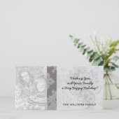 grijs diamantdemasontwerp feestdagenkaart (Staand voorkant)