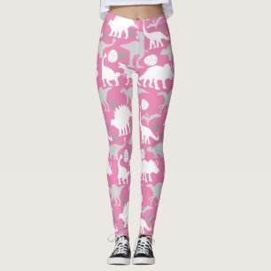 Grijs Dino Patroon L Roze BG Leggings